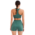 Conjunto de yoga para mujeres Leggings de cintura alta en el gimnasio con set de dos piezas